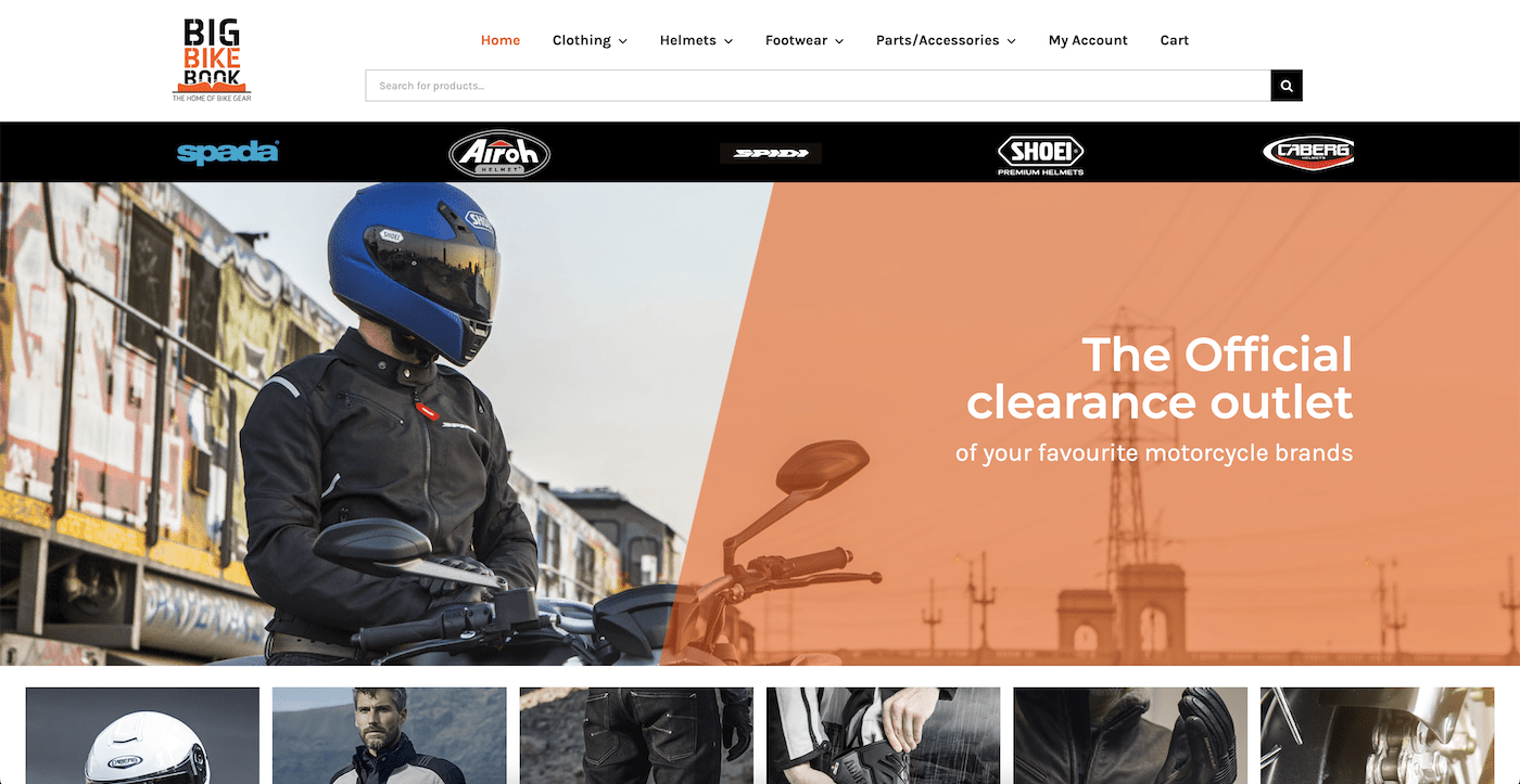 BigBikeBook motorcycle ecommerce wordpress website