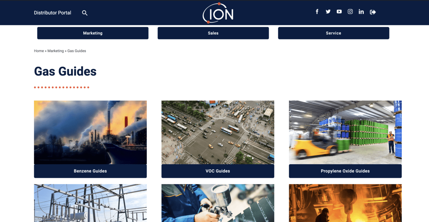 ION Science distributor dashboard client login area