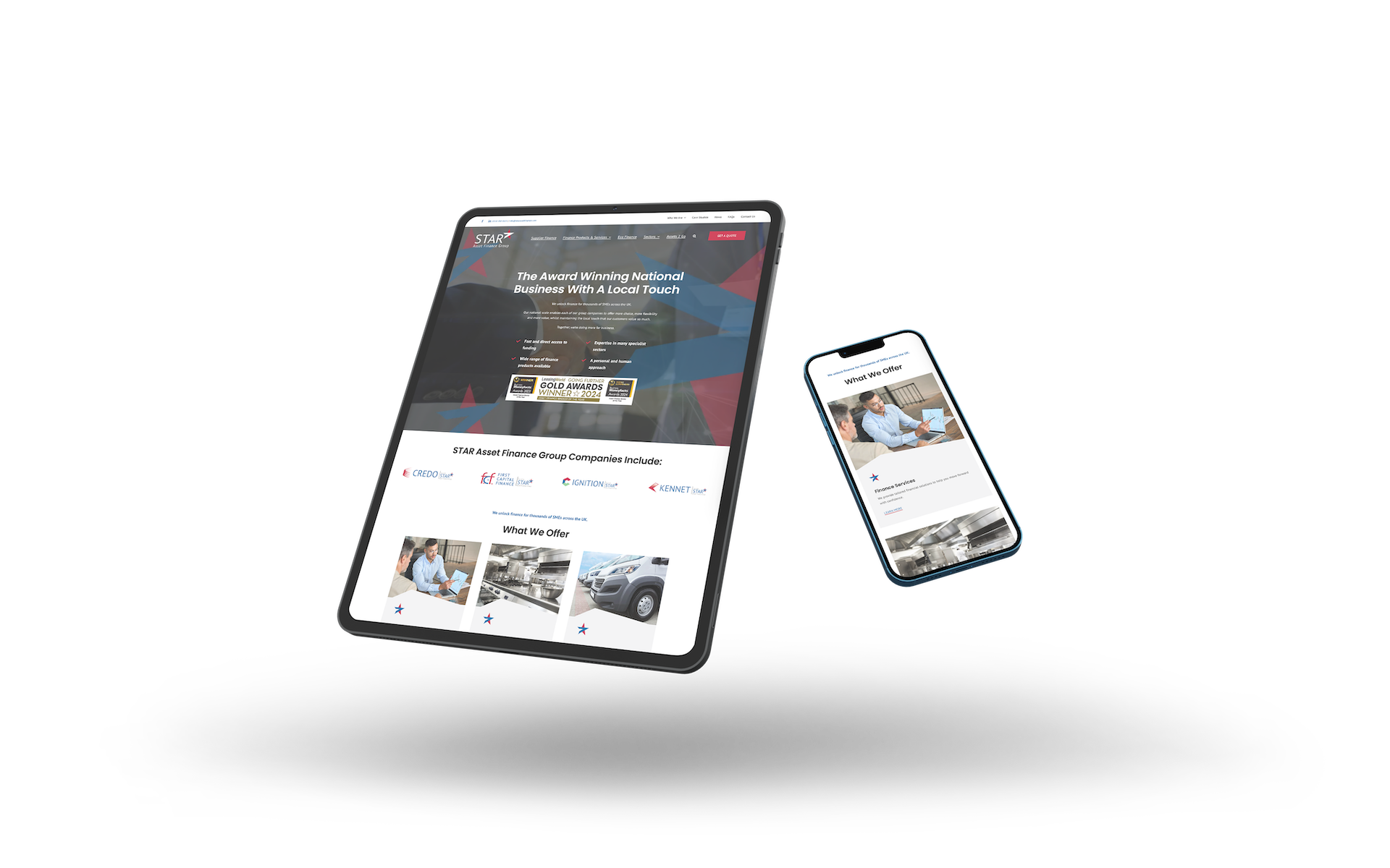 The STAR Asset Finance website was created to represent a unique positioning in the financial services market