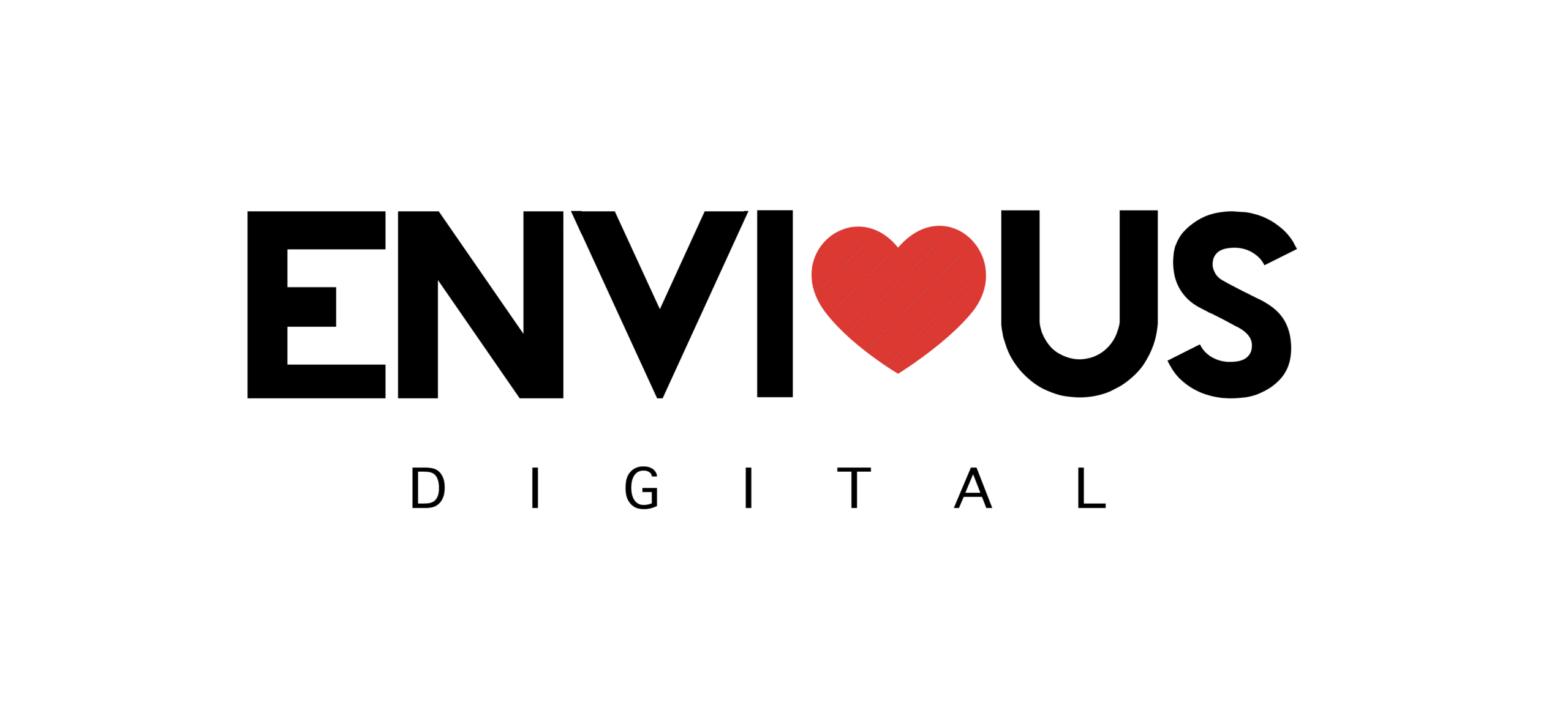 Envious Digital logo with a heart representing their testimonials