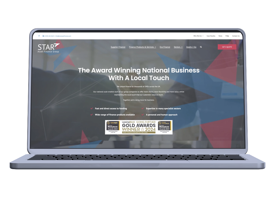Website development on laptop design